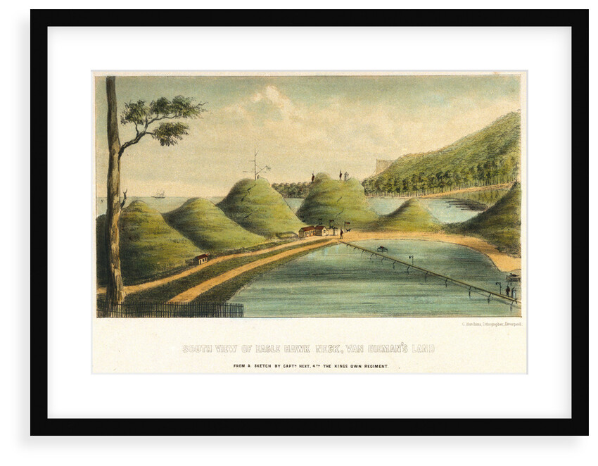 South view of Eagle Hawk Neck, Van Dieman's Land by Hext