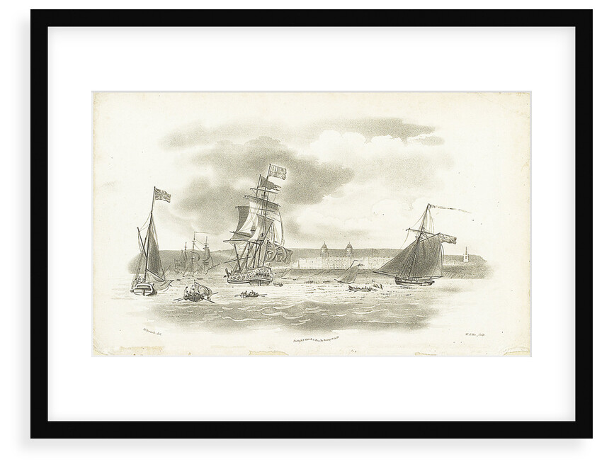 Greenwich Hospital in the distance, with the 'Augusta', royal yacht, 5 April 1795 by Nicholas Pocock