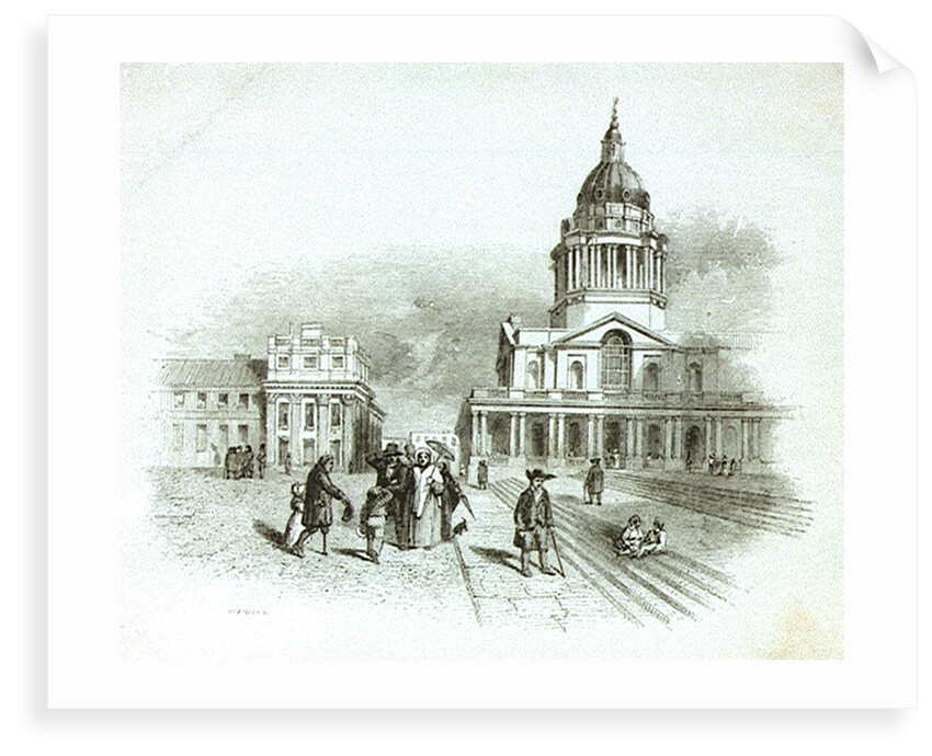 'Jack and his Father meeting Sir Hercules' [at Greenwich Hospital]. Illustration for Marryat's 'Poor Jack' (1840) by Henry Vizetelly