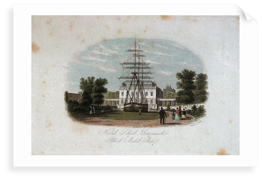 Naval School, Greenwich & Block Model Ship by Rock & Co.
