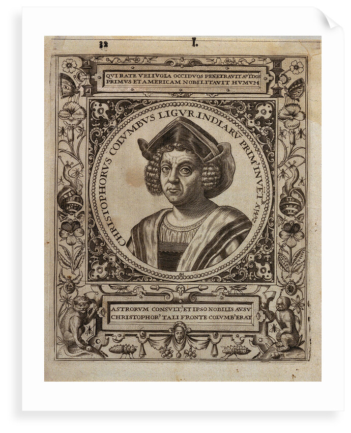 Christopher Columbus (1451-1506) by Johannus Theodorus de Bry