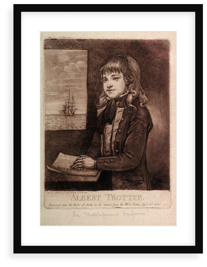 Albert Trotter, drown'd near Rocks of Scilly on his return from the West Indies, September 12th 1786 by Thomas Trotter