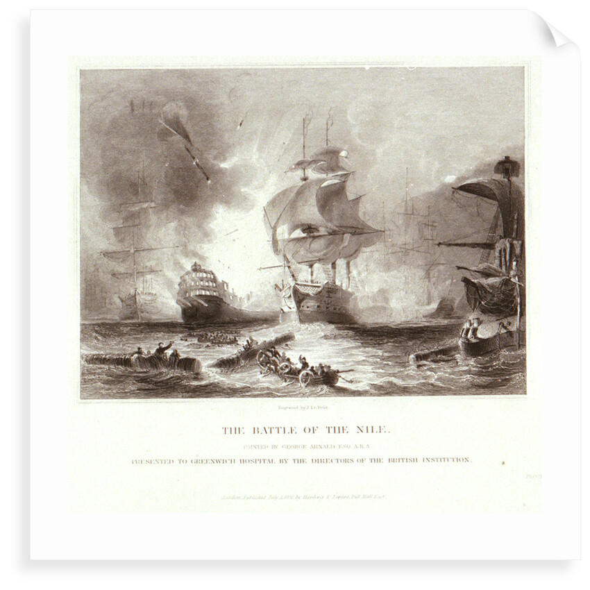 The Battle of the Nile. Presented to Greenwich Hospital by the Directors of the British Institution by George Arnald