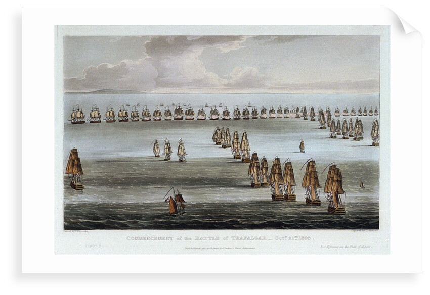 Commencement of the Battle of Trafalgar, 21 October 1805 by Thomas Whitcombe