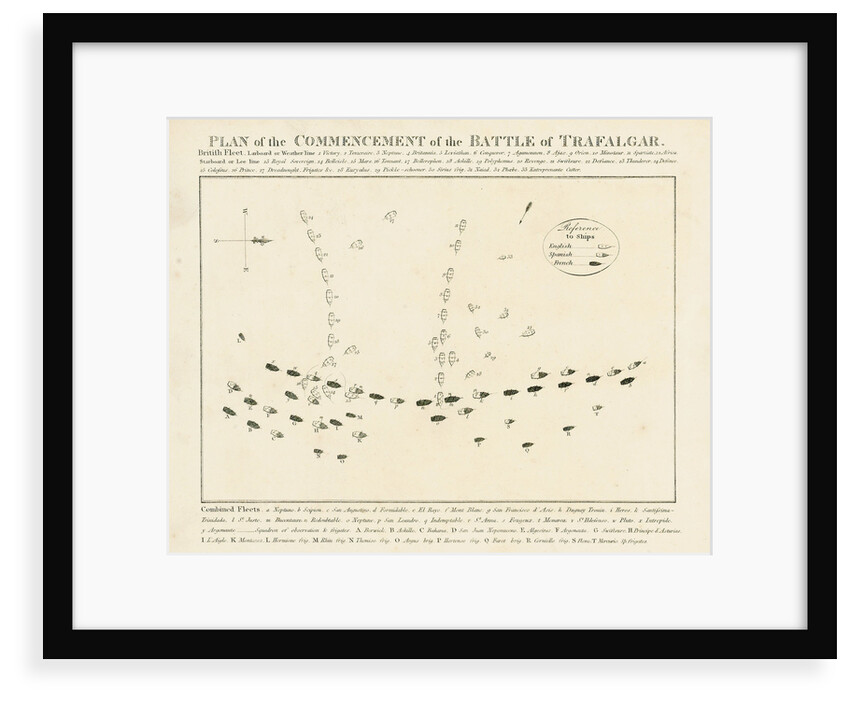 Plan of the commencement of the Battle of Trafalgar by unknown