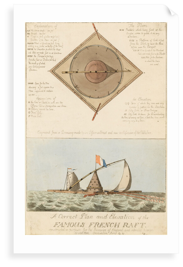 A Correct Plan and Elevation of the Famous French Raft by British School