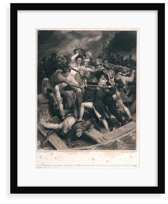 Rear Admiral Nelson's conflict In His Barge with a Spanish Launch Night of July 3 1797 by Richard Westall