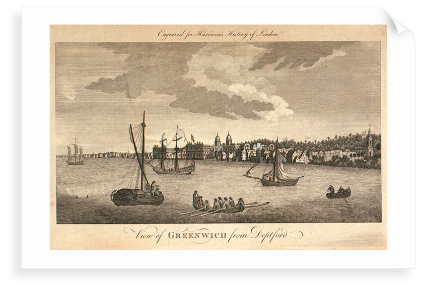 View of Greenwich from Deptford. Engraved for Harrison's History of London. by unknown