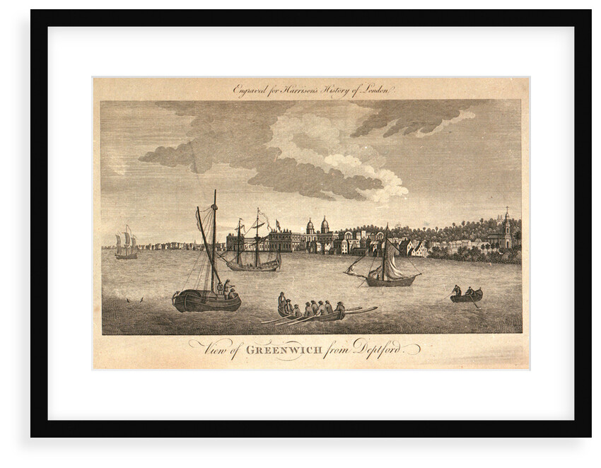 View of Greenwich from Deptford. Engraved for Harrison's History of London. by unknown