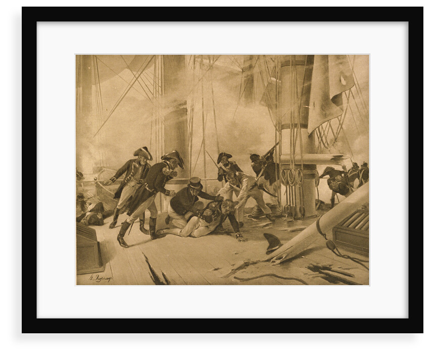 Nelson wounded at The Battle of Trafalgar, 21 October 1805 by N. Dupray