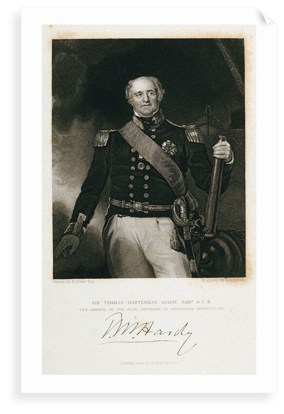 Sir Thomas-Masterman Hardy, Bart G C B Vice-Admiral of the Blue;  Governor of Greenwich Hospital, &c T M Hardy by R. Evans