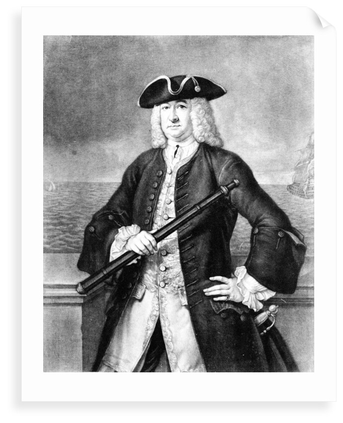 The Honble William Rowley Esqr. Vice Admiral of the Blue and Commander in chief of his Majesty's Fleet in the Mediterranean 1745 by Arnulphy