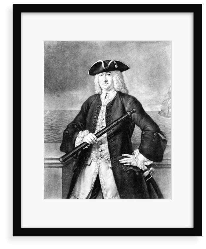 The Honble William Rowley Esqr. Vice Admiral of the Blue and Commander in chief of his Majesty's Fleet in the Mediterranean 1745 by Arnulphy