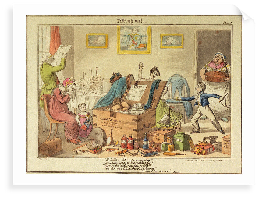 Fitting out Master William Blockhead by George Cruikshank