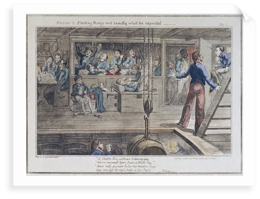 Midshipman Blockhead, Master B finding things not exactly what he expected by George Cruikshank