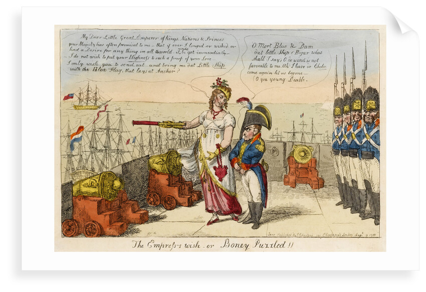 'The Empress's wish or Boney Puzzled!! by Isaac Cruikshank