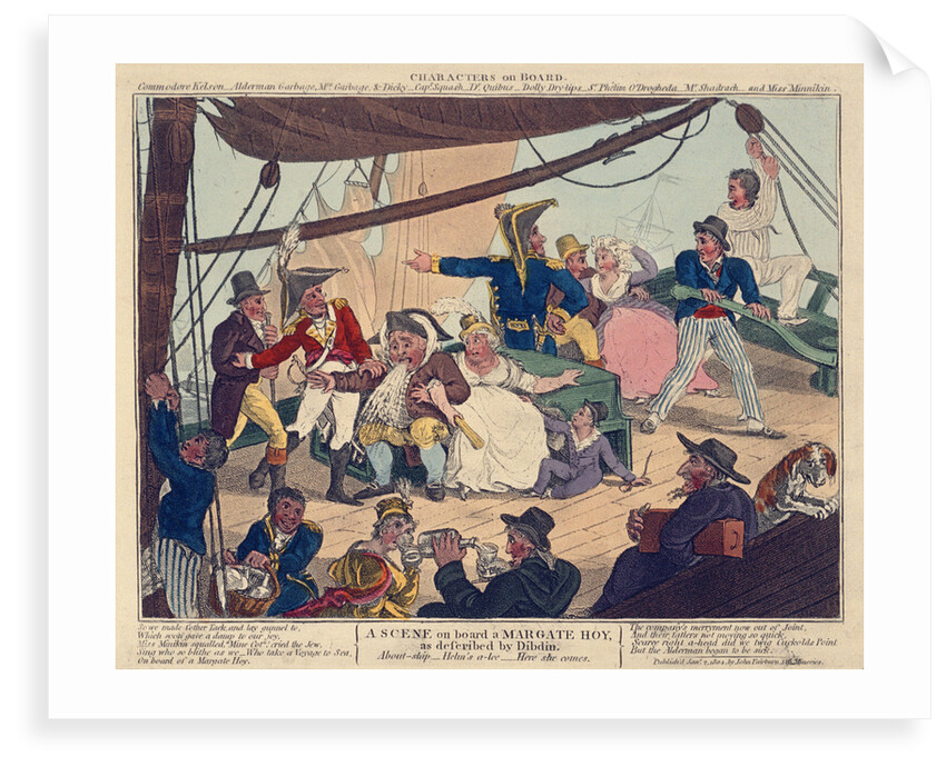 A scene on board a Margate Hoy as described by Dibden by John Fairburn