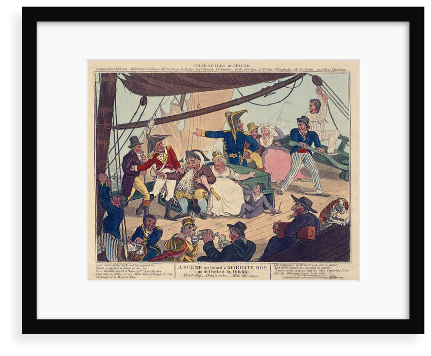 A scene on board a Margate Hoy as described by Dibden by John Fairburn