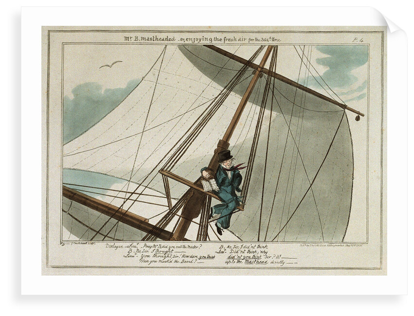 Mr. B. Mastheaded- or, enjoying the fresh air for the 304th time by George Cruikshank