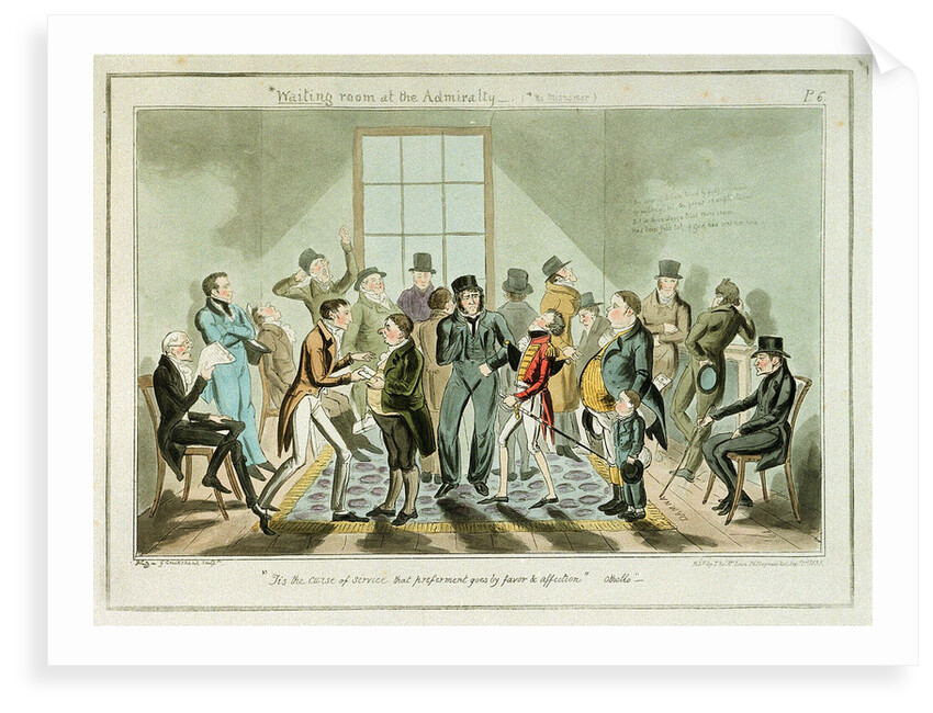 Waiting room at the Admiralty-(No Misnomer) by George Cruikshank