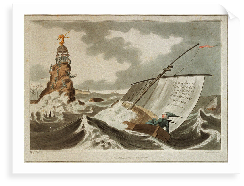 The Progress of a Midshipman exemplified in the career of Master Blockhead in seven plates & Frontispiece by George Cruikshank