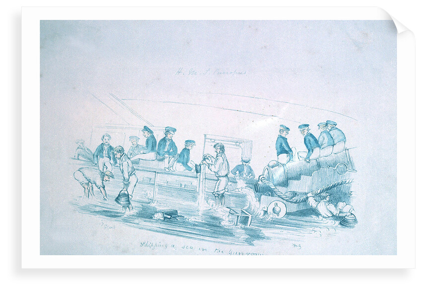 Shipping a sea in the Gun room by F. Gillarb