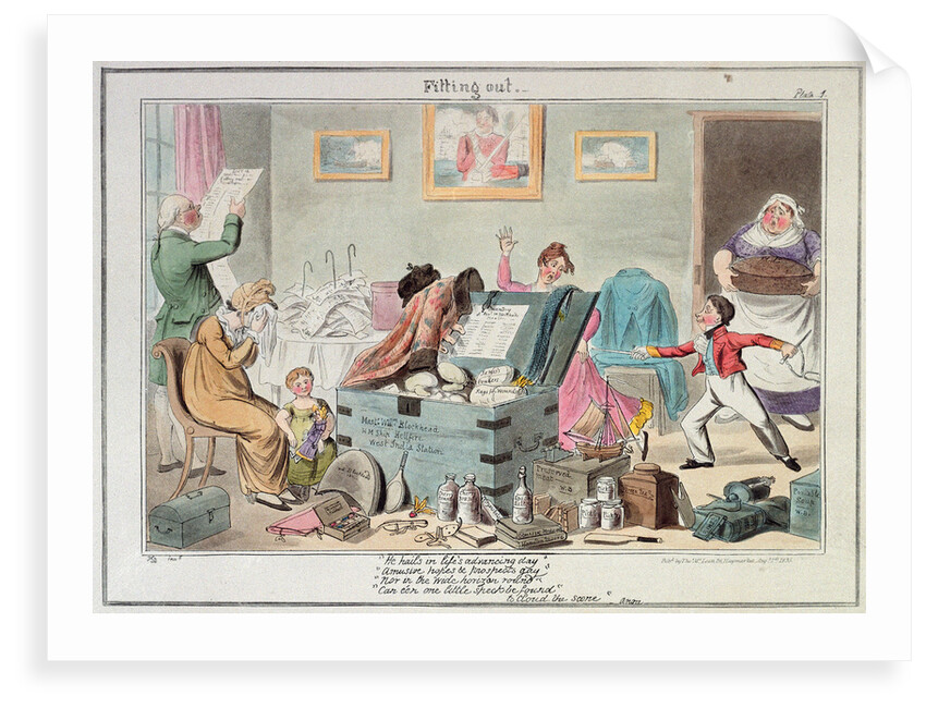 Midshipman Blockhead, Fitting out Mastr Willm Blockhead HM Ship Hellfire West India Station by George Cruikshank