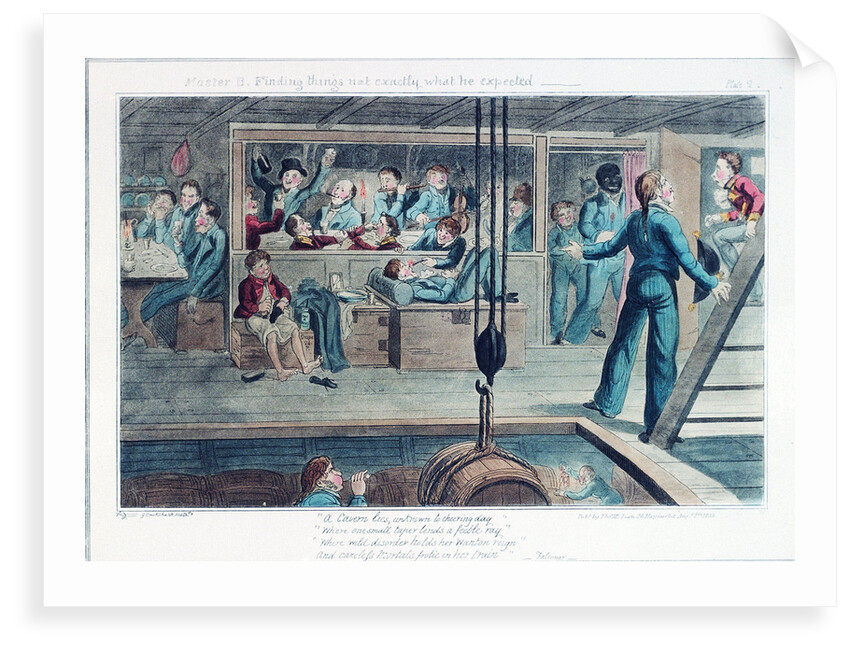 Midshipman Blockhead, Master B finding things not exactly what he expected by George Cruikshank