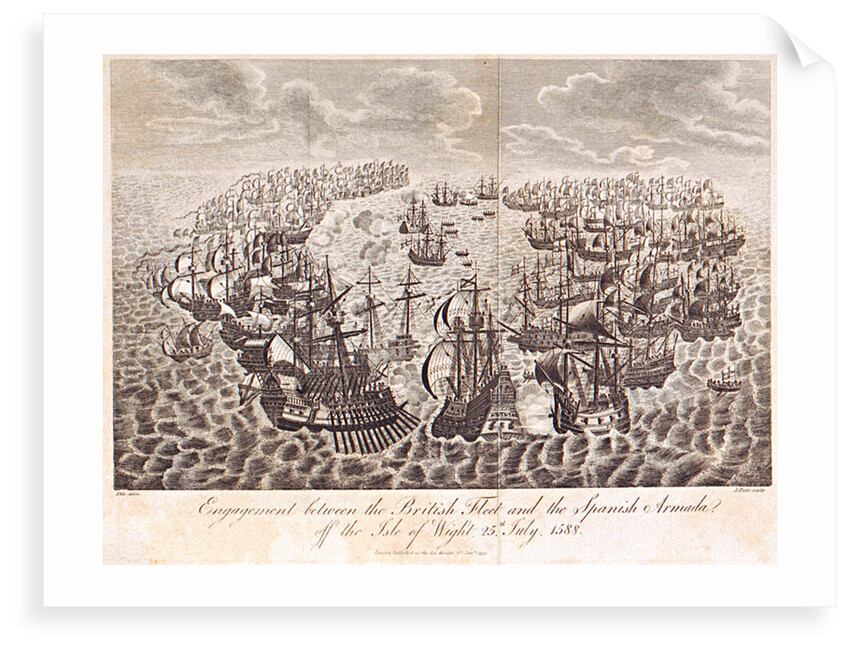 Engagement between the British Fleet and the Spanish Armada, off the Isle of Wight, 25th July 1588 by Johann Eberhard Ihle