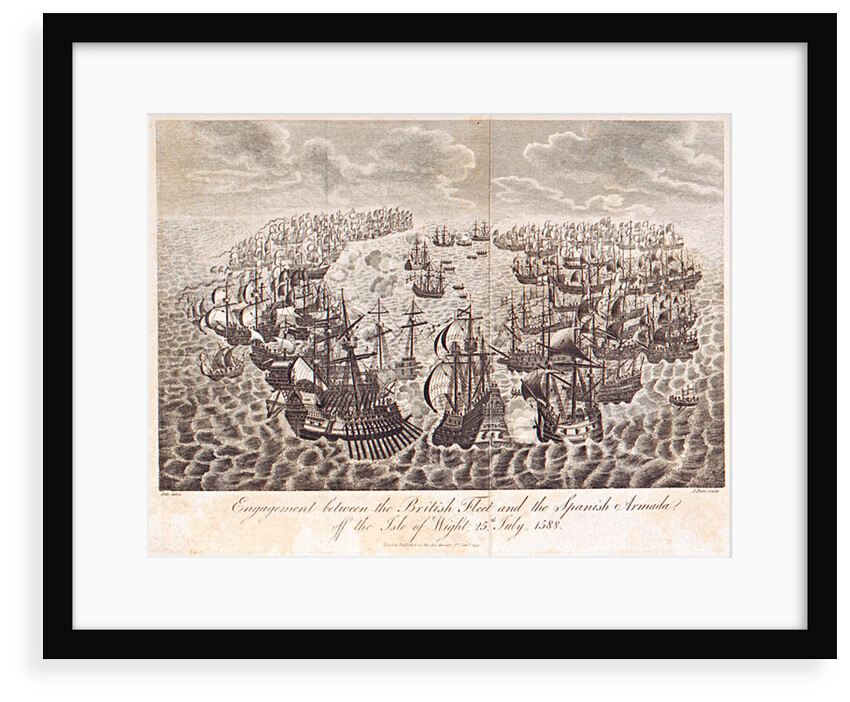 Engagement between the British Fleet and the Spanish Armada, off the Isle of Wight, 25th July 1588 by Johann Eberhard Ihle