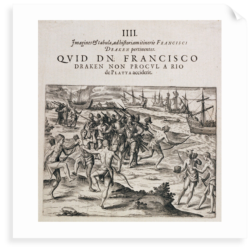 Sir Francis Drake at the River Plate, 11 December 1578 by Baptista Doetechum
