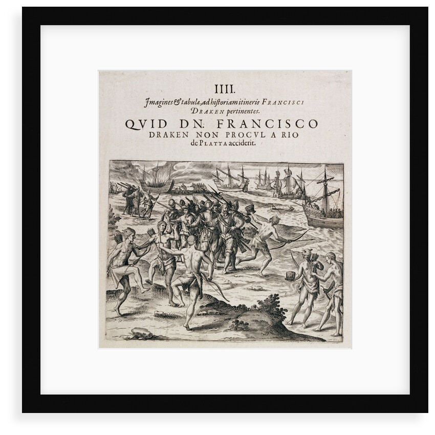 Sir Francis Drake at the River Plate, 11 December 1578 by Baptista Doetechum
