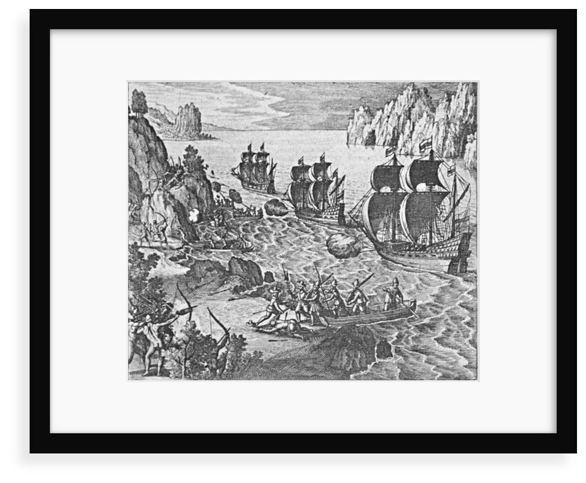 Penguin Island Nov 1599 by J. de Bry
