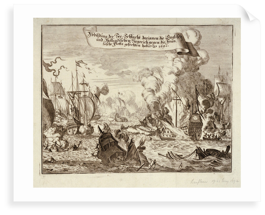 Battle of the English and Dutch fleet against the French fleet, 1692 by unknown