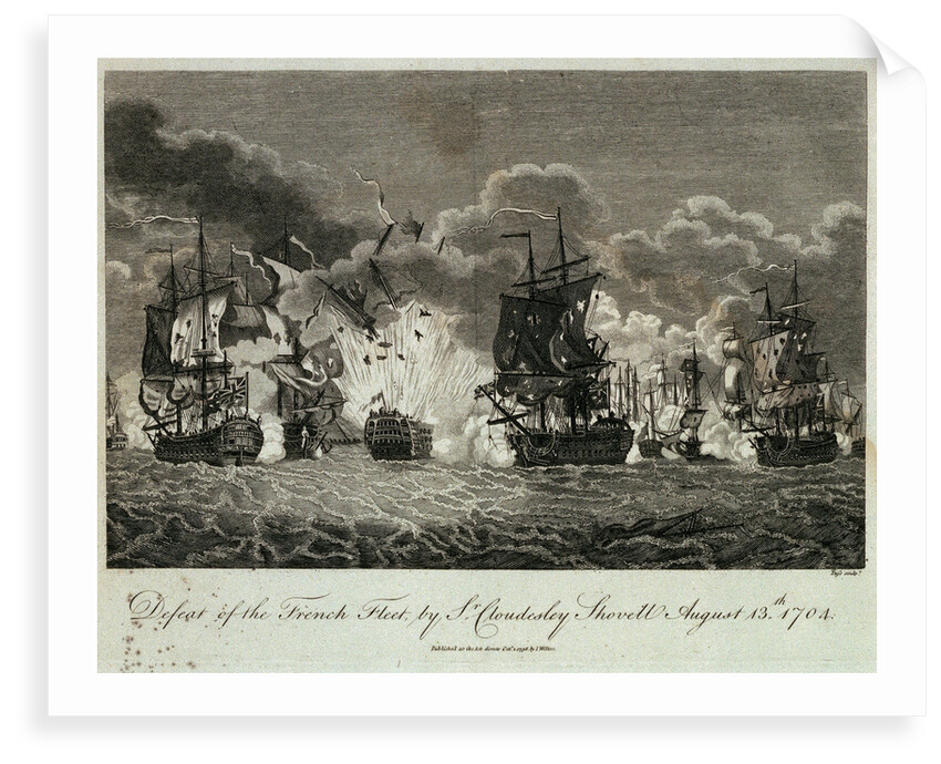 Defeat of the French fleet by Sr Cloudesley Shovell, 13 August 1704 by Pass