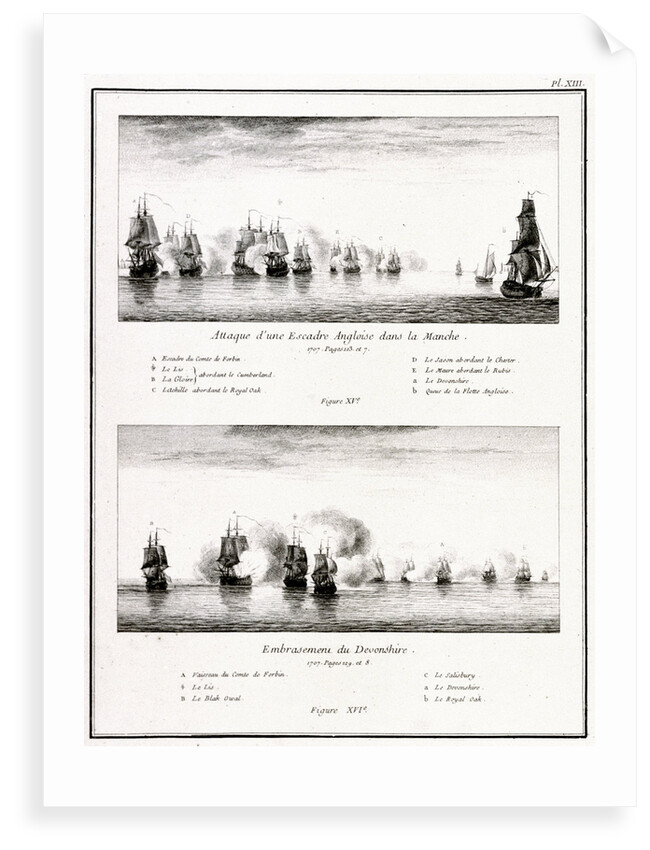 Attack of the English fleet in the Channel, 1717 by unknown