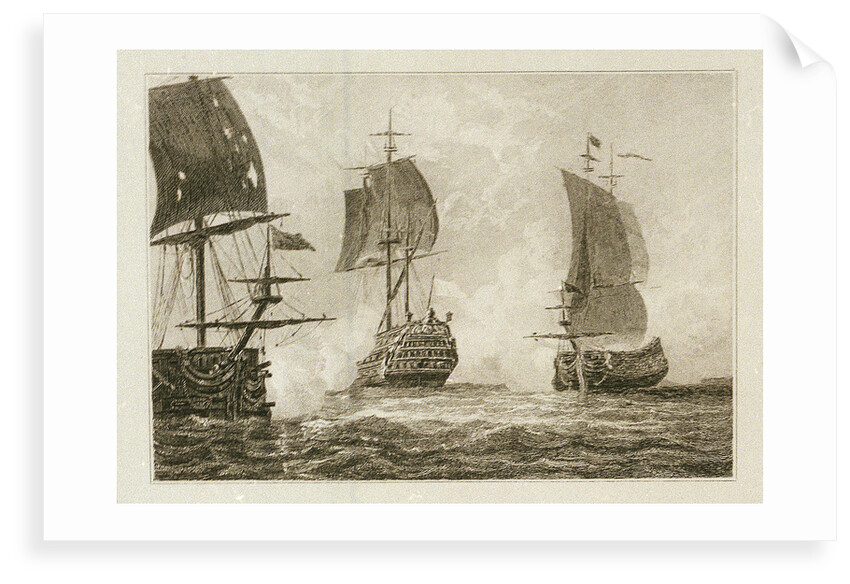 Le Tonnant Commande par Desherbiers de l'Etanduere au Combat du 25 Octobre 1747 by Ferdinand Victor Perrot