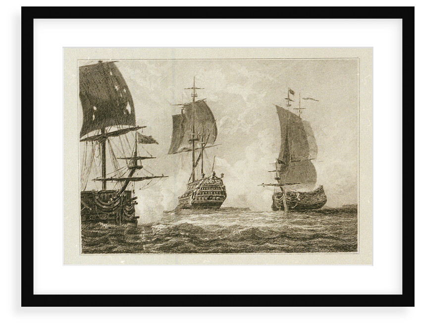 Le Tonnant Commande par Desherbiers de l'Etanduere au Combat du 25 Octobre 1747 by Ferdinand Victor Perrot