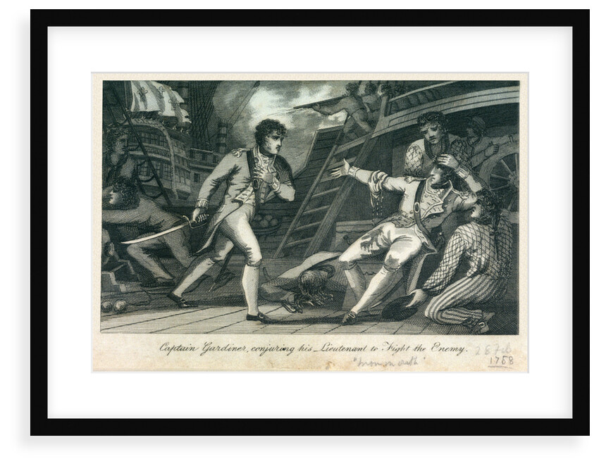 Captain Gardiner, conjuring his Lieutenant to Fight the Enemy' by James Cundee