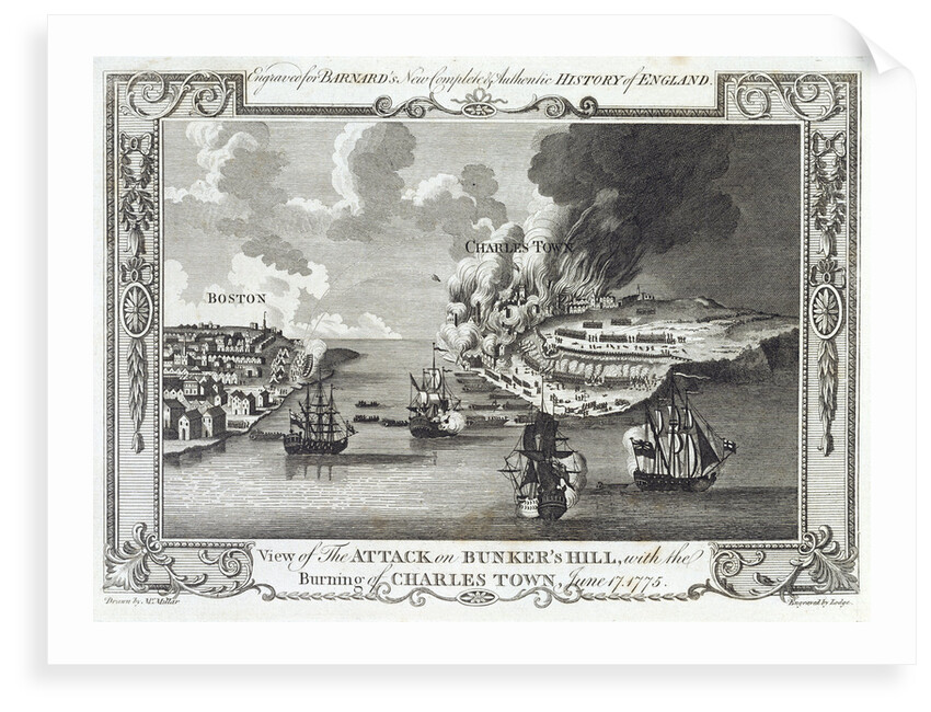 View of the attack on Bunker's Hill, 17 June 1775 by Millar