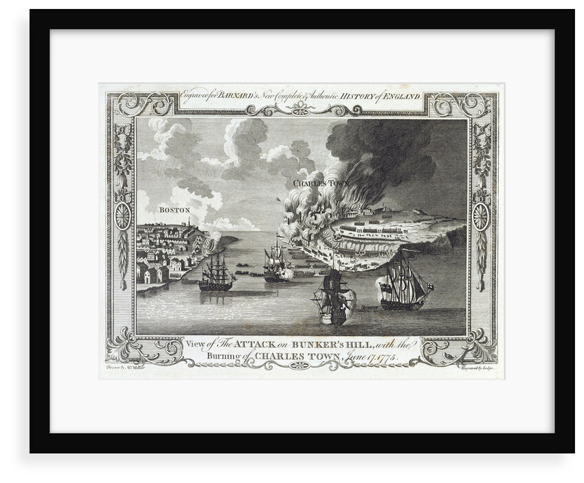 View of the attack on Bunker's Hill, 17 June 1775 by Millar