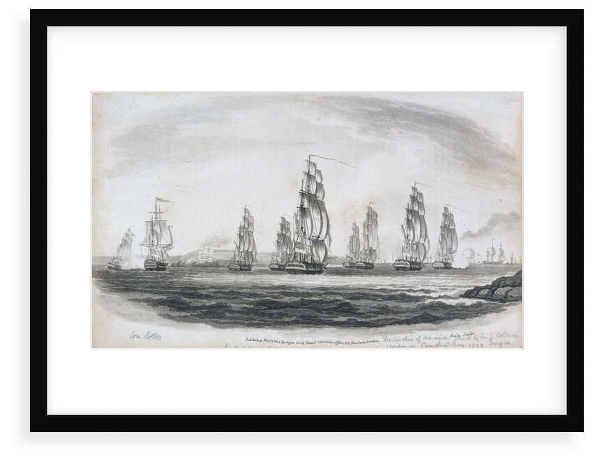 Destruction of American fleet by Sir G. Collier's squadron in Penobscot Bay, 14 August 1779 by Baily