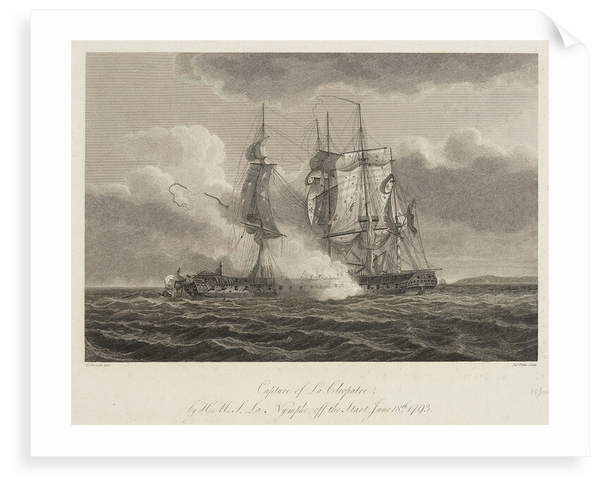 Capture of 'La Cleopatre' by HMS 'La Nymphe' off the Start, 18 June 1793 by Nicholas Pocock