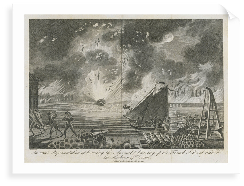 Burning of the arsenal and blowing-up of French ships of war in the harbour of Toulon by Crystal