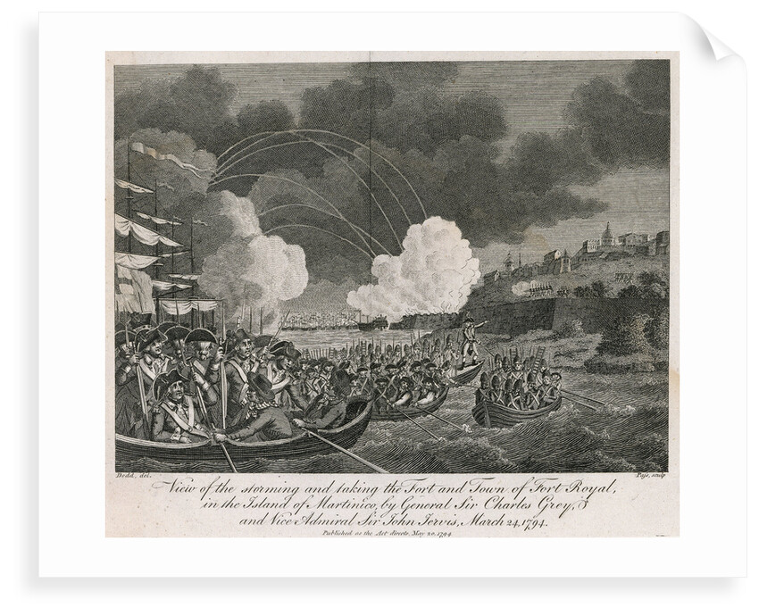 View of the storming and taking the fort and town of Fort Royal in the island of Martinique, by General Sir Charles Grey and Vice Admiral Sir John Jervis, 24 March 1794 by Robert Dodd