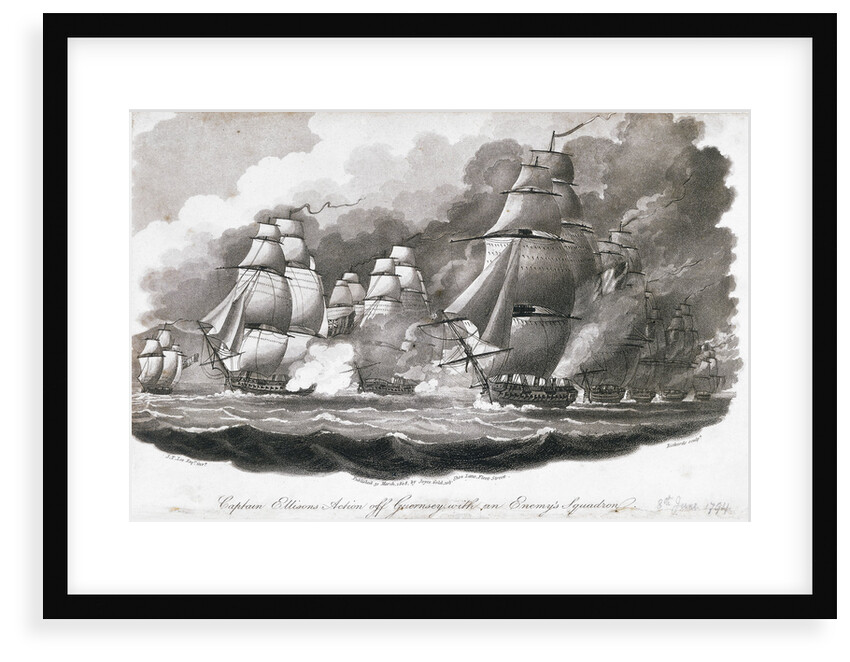 Captain Ellisons action off Guernsey with an enemy's squadron by John Theophilus Lee