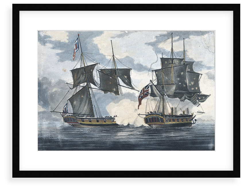 The 'Antilope Packet' beating off 'Le Atalante' a French privateer in the West Indies by William Elmes