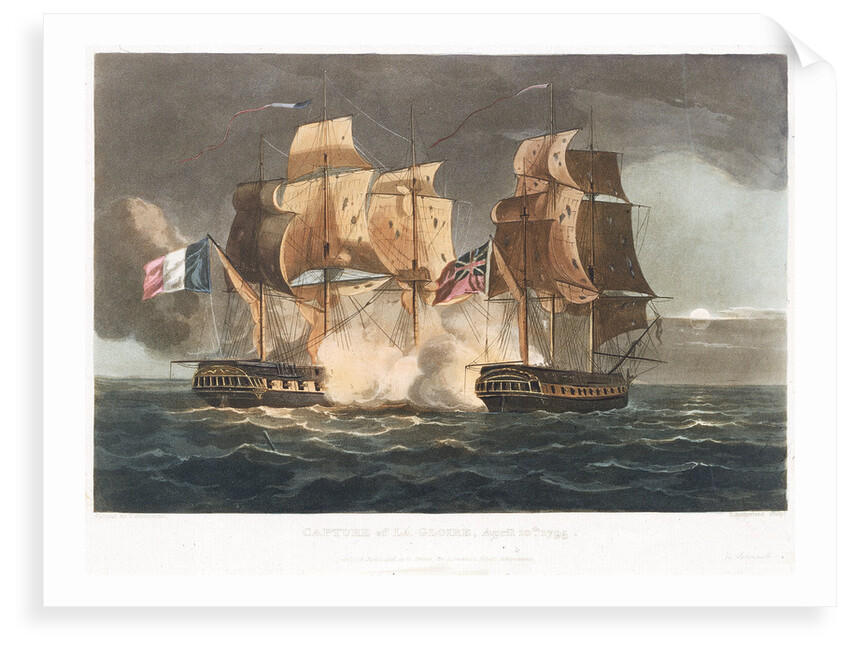 Capture of 'La Gloire', 10 April 1795 by Thomas Whitcombe