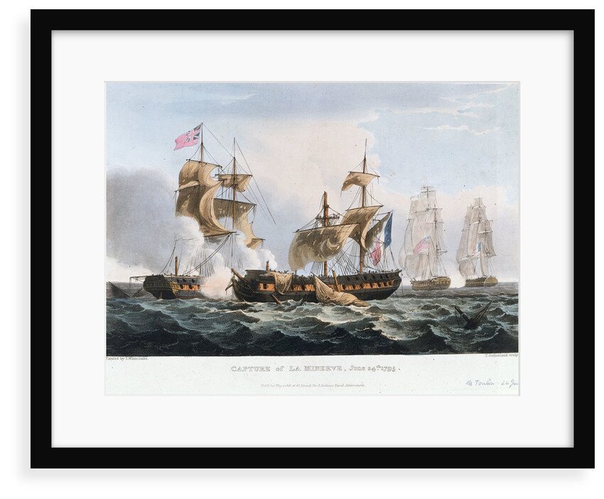 Capture of 'La Minerve' off Toulon, 24 June 1795 by Thomas Whitcombe