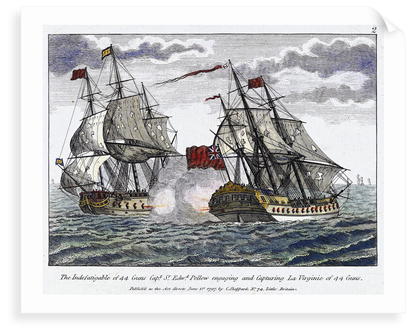 The 'Indefatigable' capturing 'La Virginie' by C. Sheppard